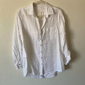 C&C CALIFORNIA Linen Collared Button Front Top NWT
